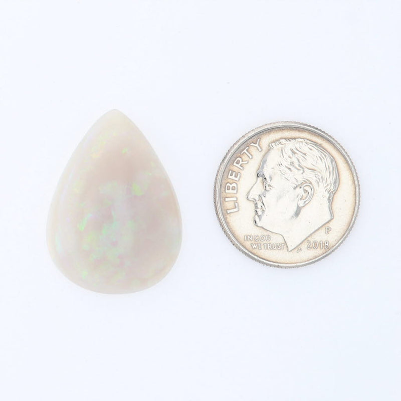White Smoke 9.46ct Light Gray Opal Loose Gemstone 27 x 16mm Pear Solitaire Jewelry Making