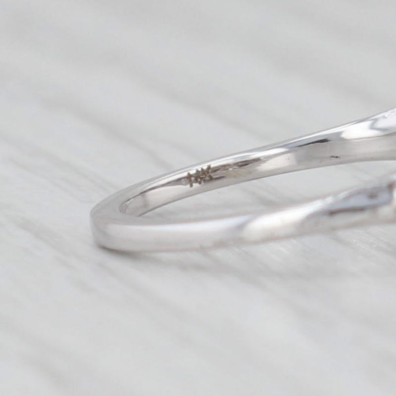 Light Gray Art Deco VS2 Diamond Engagement Ring 14k White Gold Filigree Size 5.25