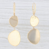 Abstract Mirrored Dangle Statement Earrings 14k Yellow Gold Pierced Leverbacks