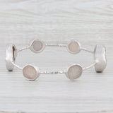 New Nina Nguyen Bangle Bracelet Druzy White Sand Quartz Sterling Silver 8"