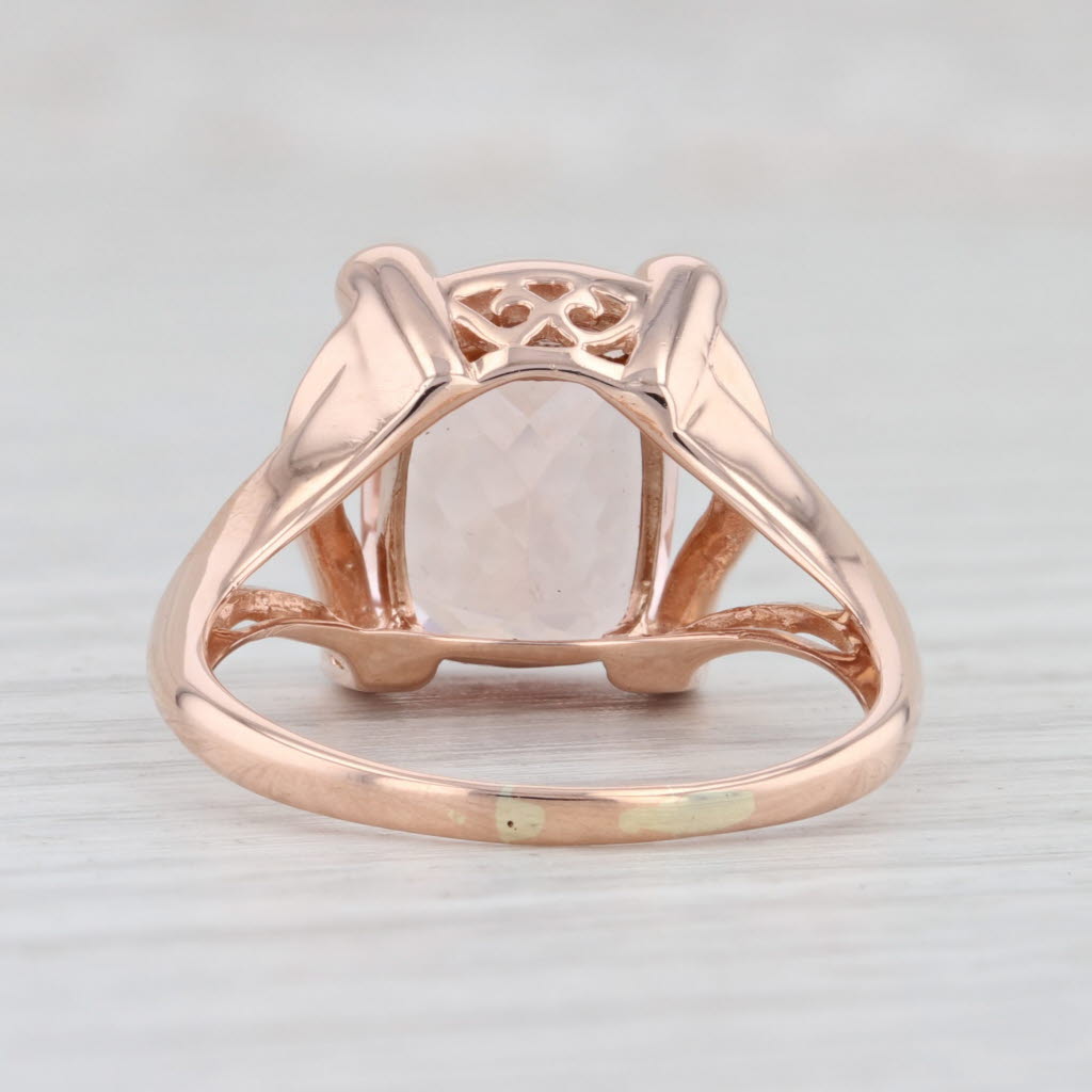 Light Gray 4.09ctw Morganite Diamond Ring 14k Rose Gold Size 8.25 Cocktail