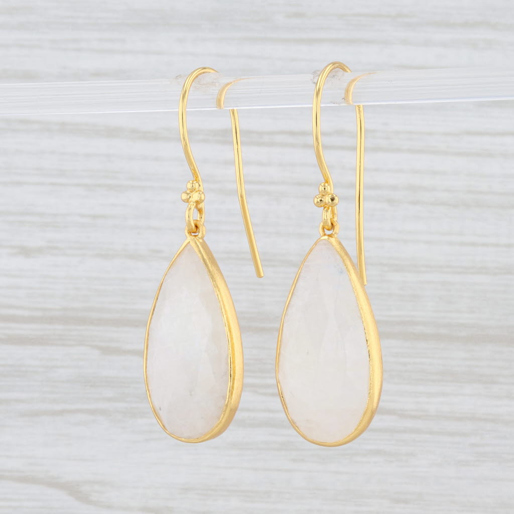 Light Gray New Nina Nguyen Moonstone Teardrop Earrings Sterling Gold Vermeil Hook Posts