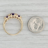 1.50ctw Oval 3-Stone Amethyst Ring 14k Yellow Gold Size 7