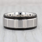 New Beveled Brushed Tungsten Triton Men's Ring Size 10 Wedding Band