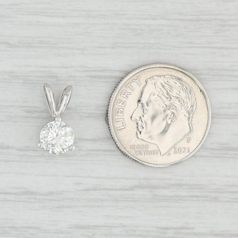 Light Gray 0.74ct Diamond Solitaire Pendant Platinum Round Brilliant Drop
