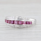1.03ctw Ruby Diamond Ring 14k White Gold Size 7.75 Stackable