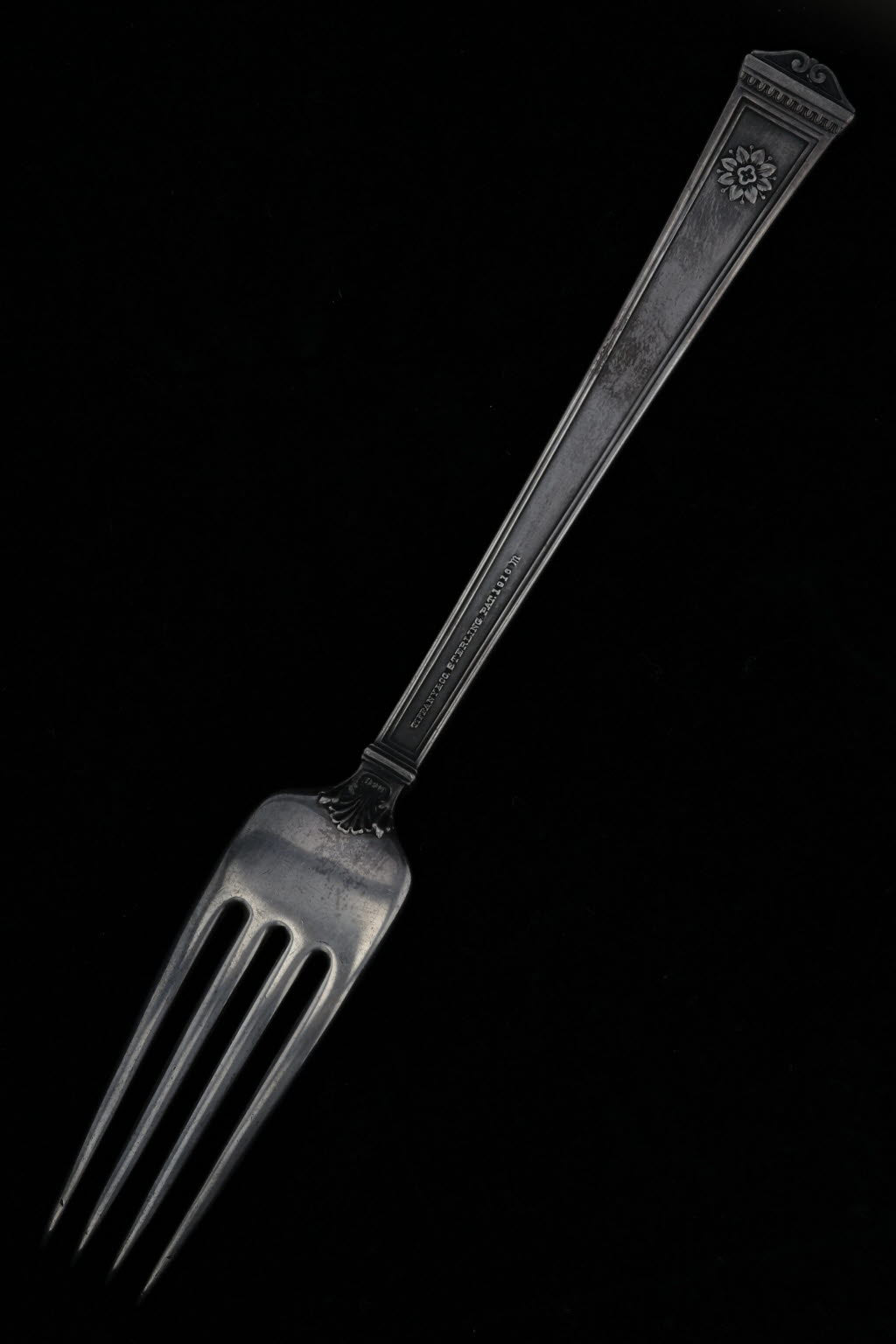 Black Tiffany & Co San Lorenzo Fork Sterling Silver 7" Luncheon