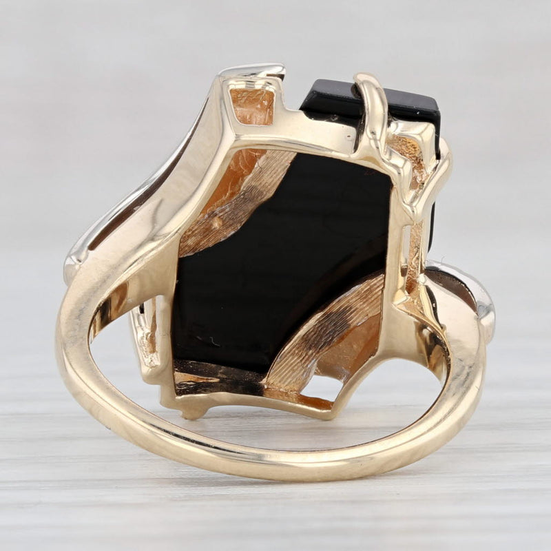 18Kt White Gold Rectangular Black Onyx Diamond Ring – Chris Correia