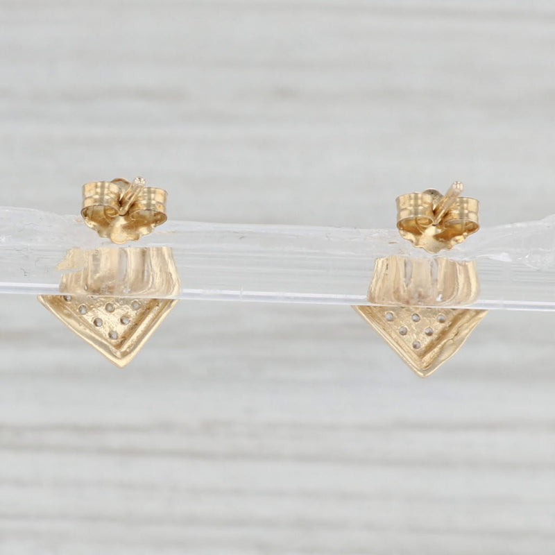 0.18ctw Cubic Zirconia Stud Earrings 10k Yellow Gold Pierced CZ Studs