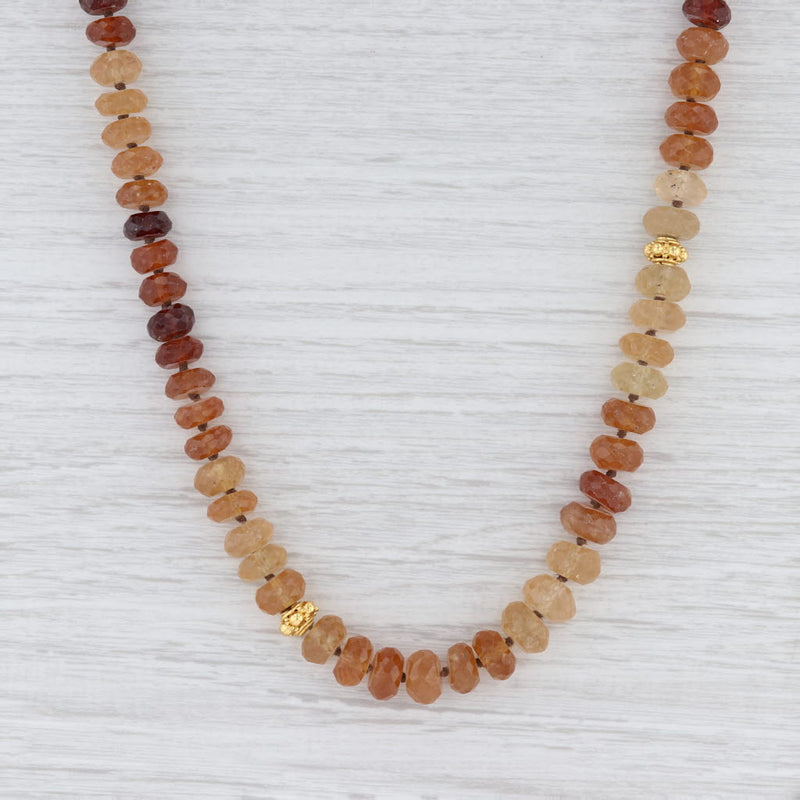 New Nina Nguyen Garnet Bead Necklace Sterling Silver Gold Vermeil Long Statement