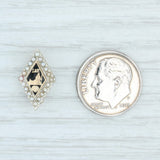 Light Gray Sigma Alpha Epsilon Badge 18k White Gold Pearl Black Enamel SAE Fraternity Pin