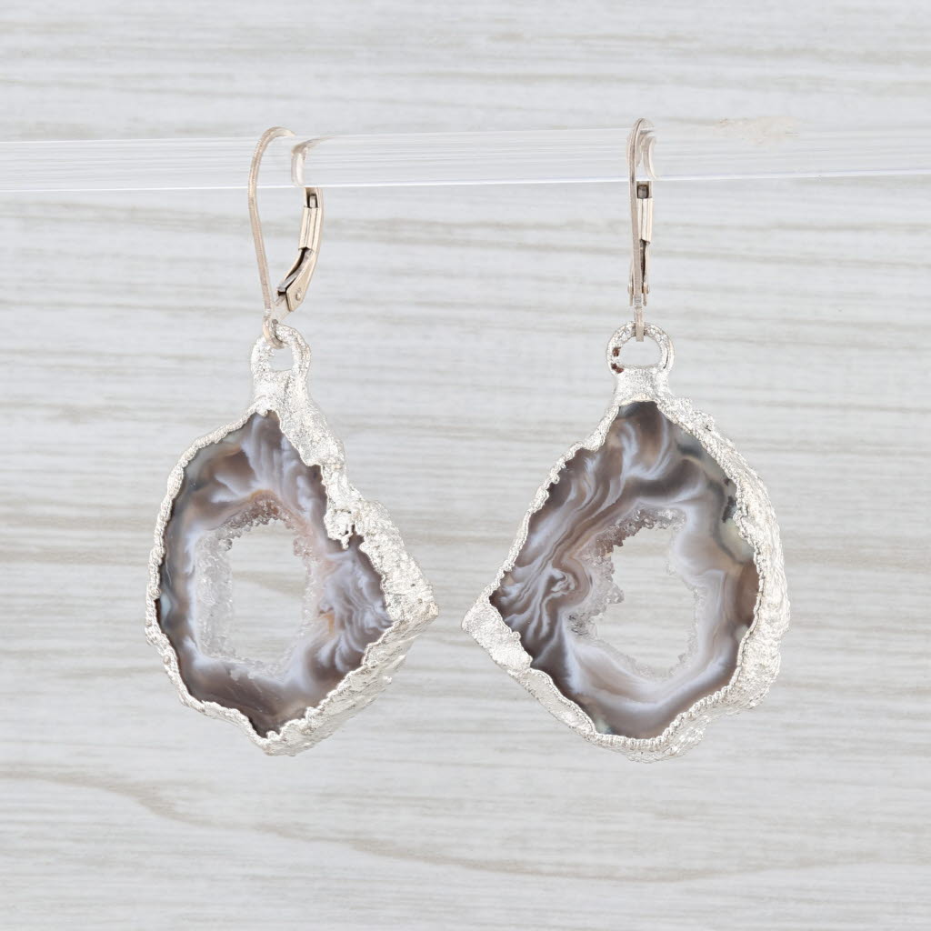 Sterling Silver & fashion Druzy Dangle Earrings