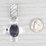 New Blue Sodalite Cross Pendant 925 Sterling Silver B12636