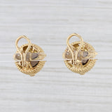 Light Gray Judith Ripka 4.48ctw Smoky Quartz Diamond Earrings 18k Yellow Gold Button Studs