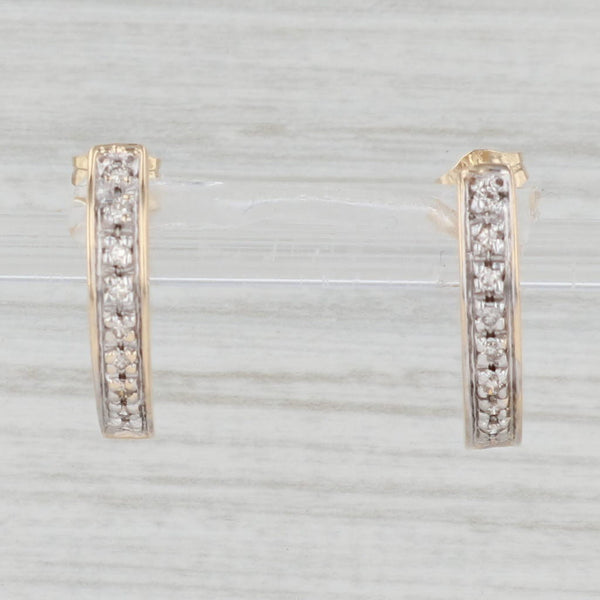 Light Gray 0.16ctw Diamond Journey Earrings 14k Yellow Gold Pierced Drops