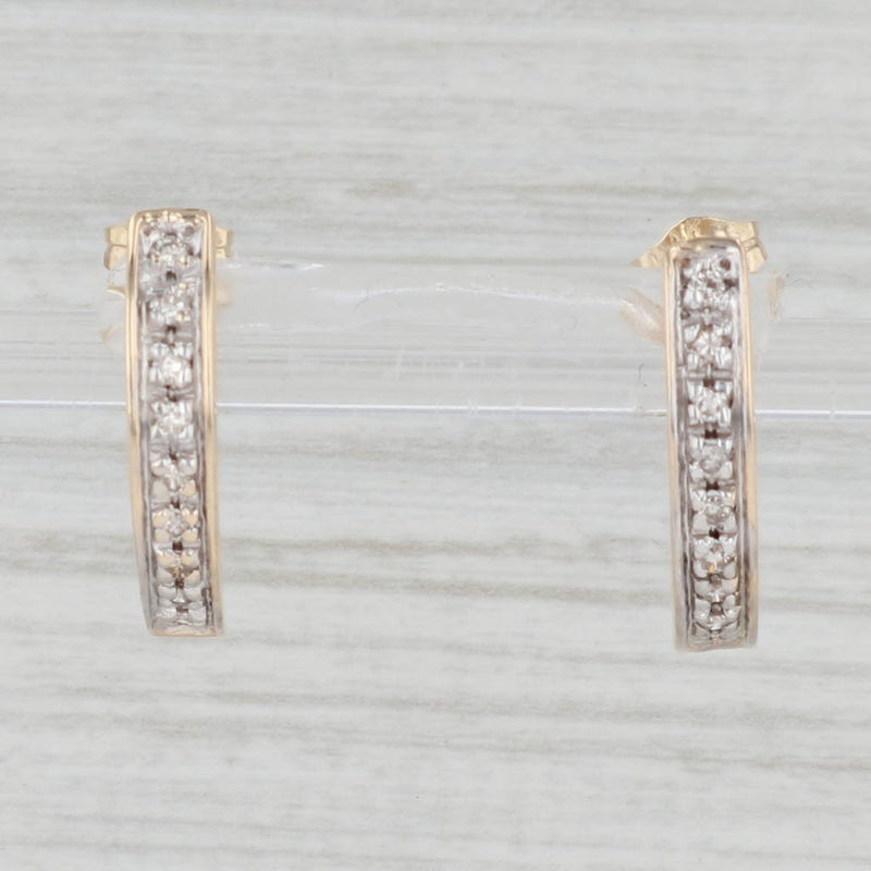 0.16ctw Diamond Journey Earrings 14k Yellow Gold Pierced Drops