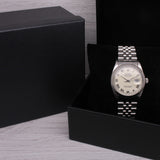Dark Gray 1986 Rolex Datejust 16014 Mens 36mm Steel Automatic Watch Jubilee Roman Cream