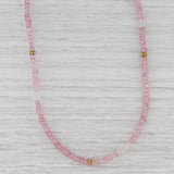 New Nina Nguyen Pink Topaz Bead Necklace Sterling Gold Vermeil Adjustable 36"