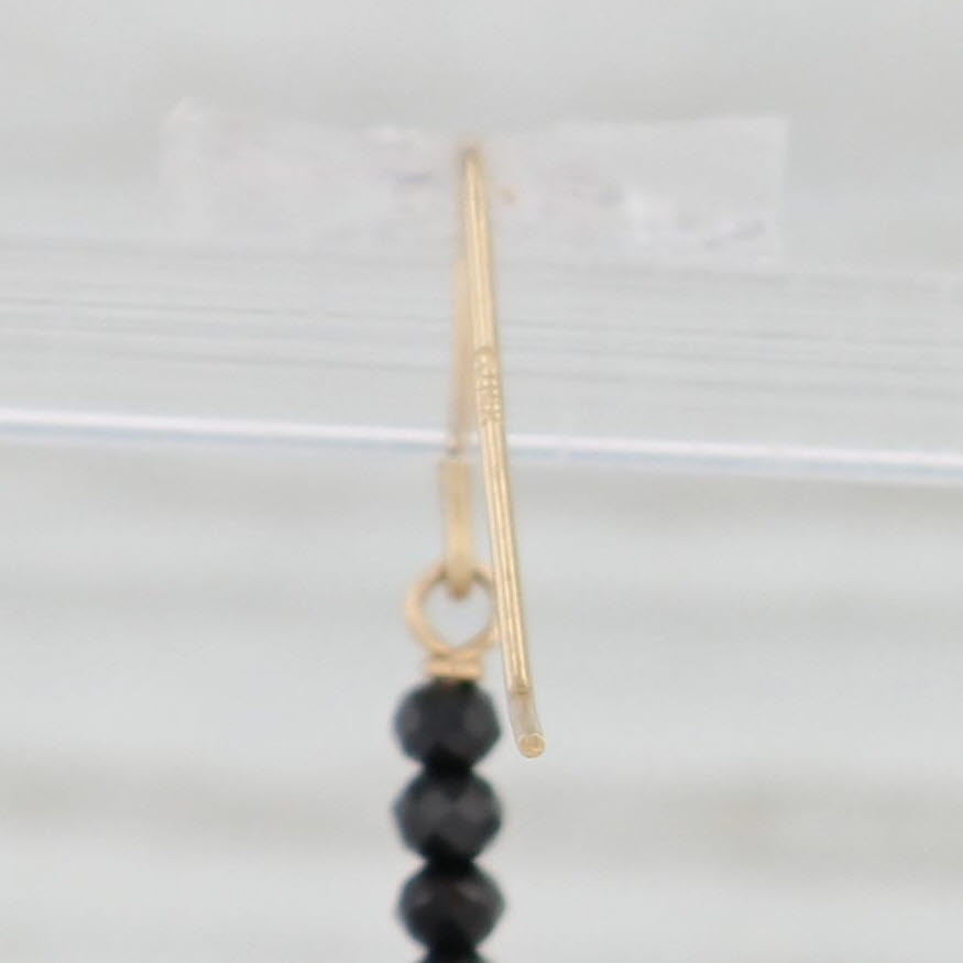 Light Gray Cultured Black Pearl Cubic Zirconia Earrings 14k Yellow Gold Hook Posts Dangles