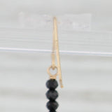 Cultured Black Pearl Cubic Zirconia Earrings 14k Yellow Gold Hook Posts Dangles