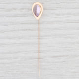Light Gray Amethyst Teardrop Stickpin 10k Yellow Gold Pear Solitaire