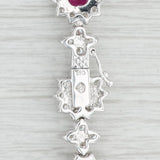 Light Gray 24ctw Ruby Diamond Flower Collar Necklace 18k White Gold 16" Statement