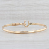 Horseshoe Bangle Bracelet 14k Yellow Gold Stackable 6.5" 3.1mm