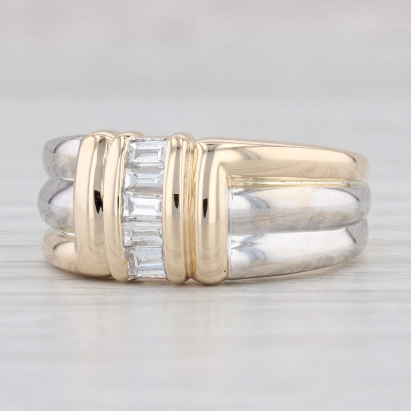 Light Gray 0.36ctw Diamond Baguette Ring 14k Yellow White Gold Size 7