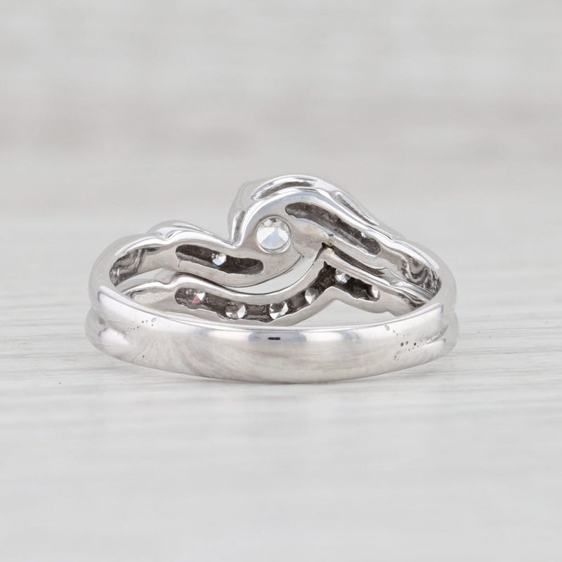Light Gray 0.43ctw VS2 Diamond Engagement Ring Wedding Band Soldered Bridal Set 14k Gold
