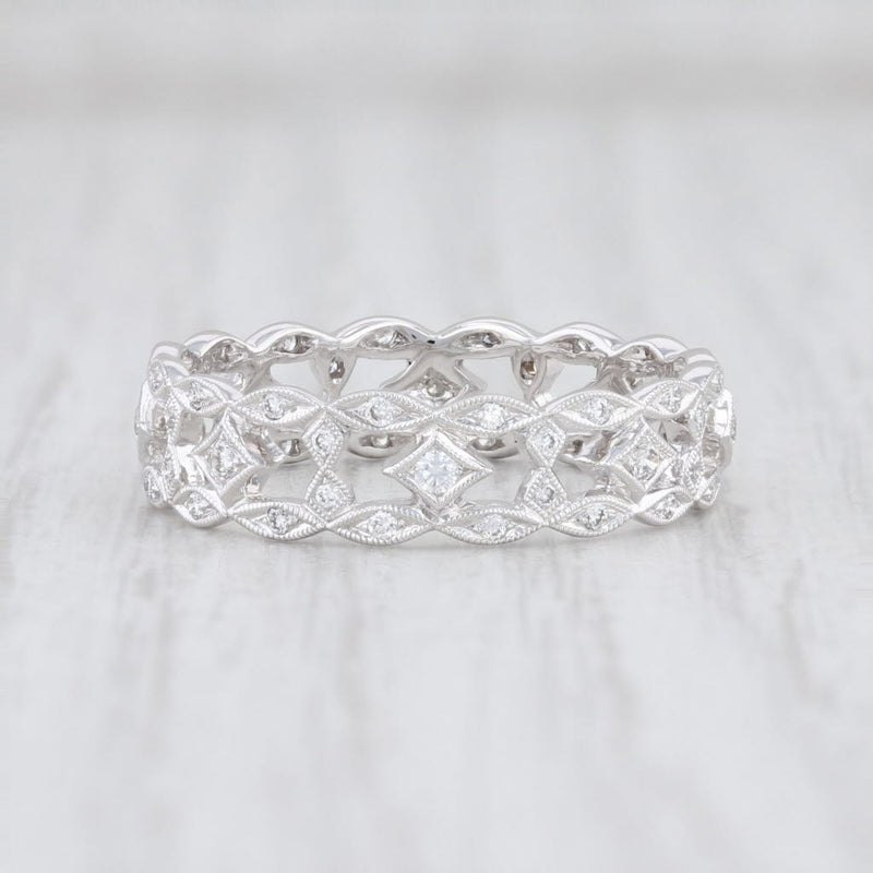 Beverley K 0.24ctw Diamond Stackable Ring 18k White Gold Sz 6.5 Eternity Wedding