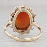 Gray Vintage Carved Shell Cameo Ring 9k Yellow Gold Size 5.25