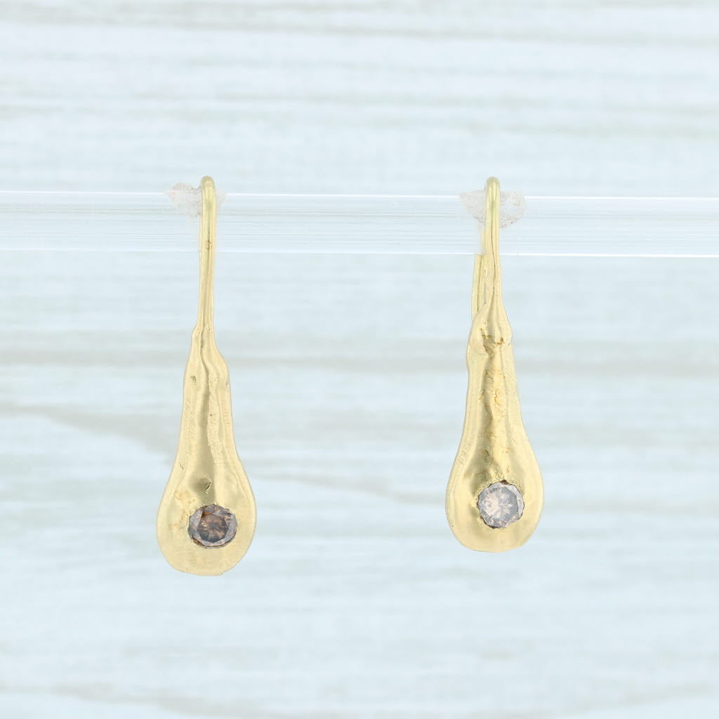 Lavender 0.24ctw Champagne Diamond Teardrop Earrings 18k Yellow Gold Hook Posts Nordstrom