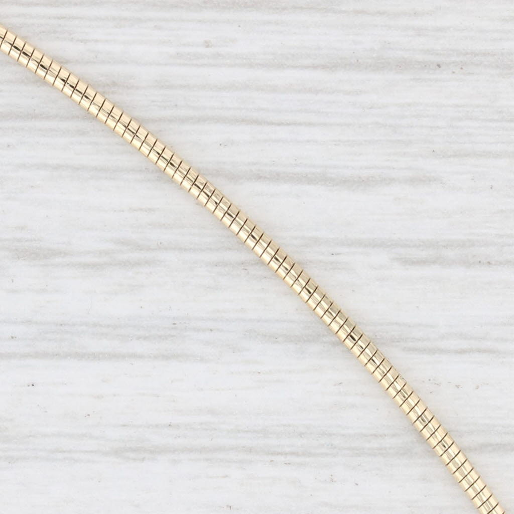 Light Gray Snake Chain Necklace 18k Yellow Gold 16.5” 1.4mm Milor Italy