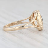 Light Gray New Custom Made 0.44ctw Blue Sapphire Diamond Ring 14k Yellow Gold Size 4.75