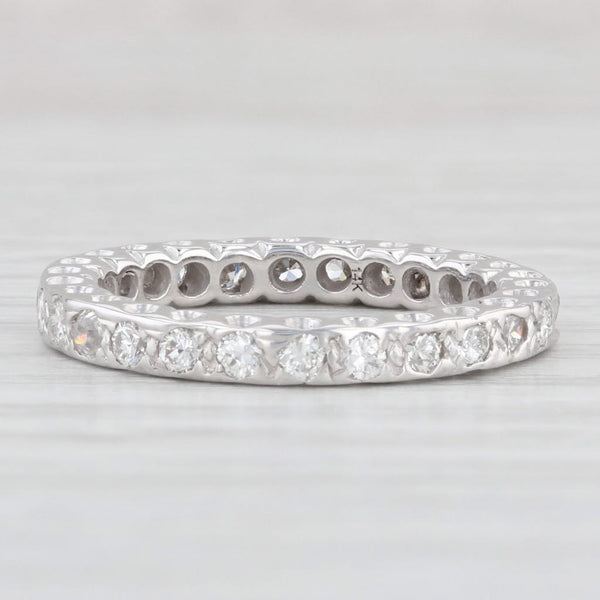 Light Gray 0.75ctw Diamond Eternity Band 14k White Gold Size 6.25 Wedding Ring Stackable