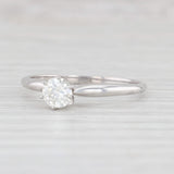 0.31ct Diamond Round Solitaire Engagement Ring 14k White Gold Size 6.5