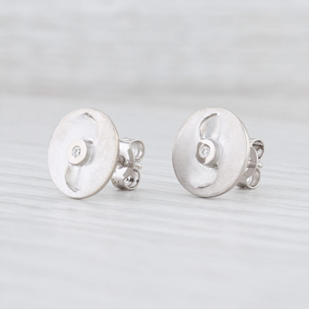 Light Gray New Bastian Inverun Diamond Circle Stud Earrings Sterling Silver 12888