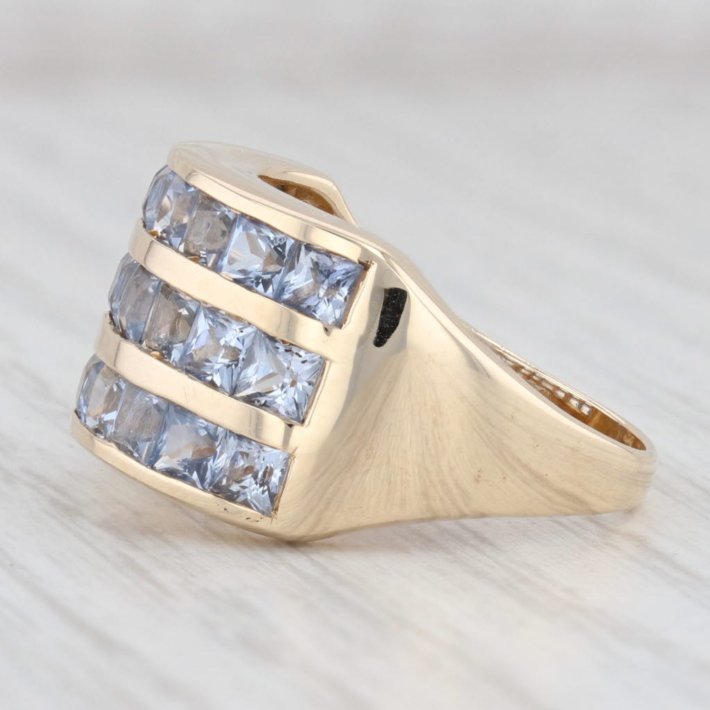 Light Gray 4.75ctw Light Blue Sapphire Ring 14k Yellow Gold Size 7 Cocktail