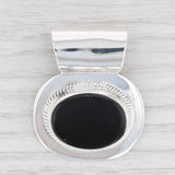 Light Gray New Black Resin Pendant 925 Sterling Silver Oval Statement B12762 Mexico Taxco