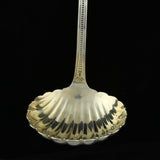 Wilson McGrew Shell Ladle Sterling Silver Gold Wash Vintage 10" Servingware