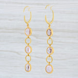 Light Gray Marie Helene de Taillac Pink Spinel Earrings 22k Yellow Gold Pierced Dangle