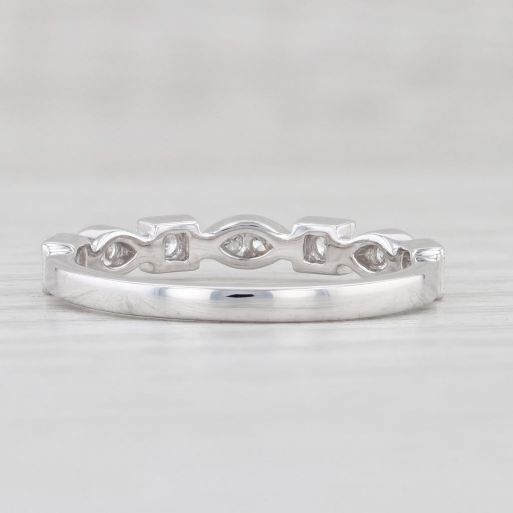 Light Gray New 0.13ctw VS2 Diamond Stacking Ring 14k White Gold 6.5 Stackable Wedding Band