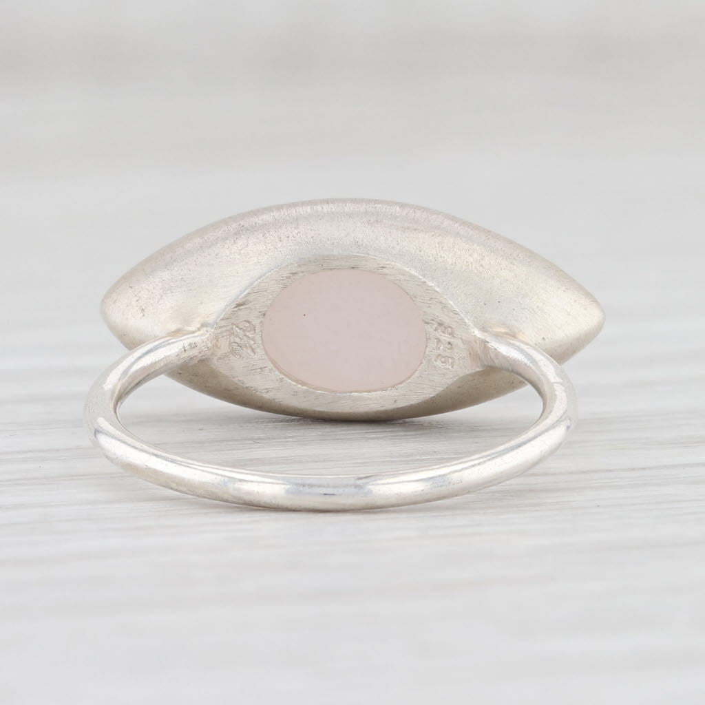 Light Gray New Nina Nguyen Ring Druzy Pink Sand Quartz Sterling Silver Size 7 Statement