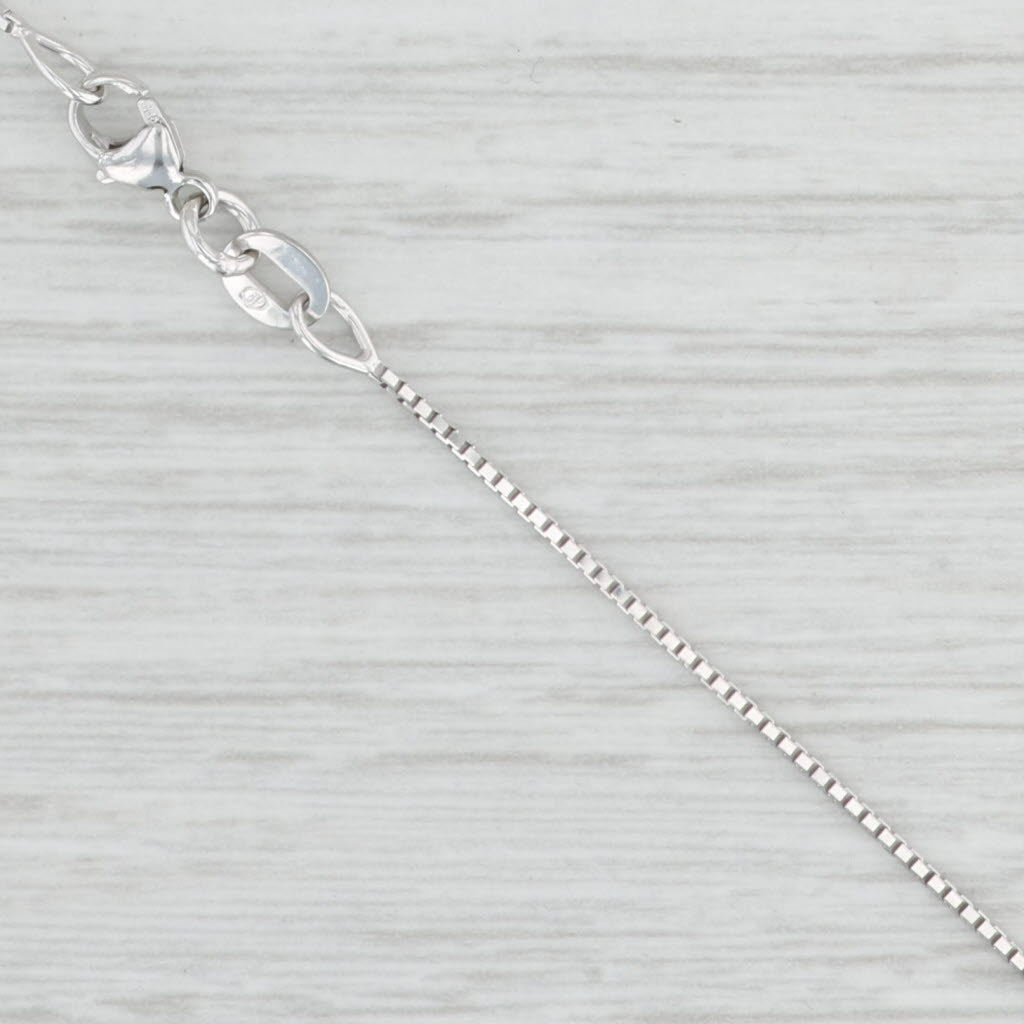 Light Gray New Octava Box Chain Necklace 14k White Gold 16" 0.7mm