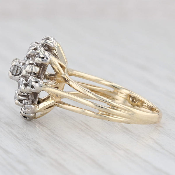 Light Gray Vintage 0.30ctw Diamond Cluster Spray Engagement Ring 14k Gold Size 7.25
