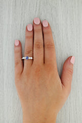Gray 0.83ctw Oval Tanzanite Diamond Ring 14k White Gold Size 8.5 Engagement