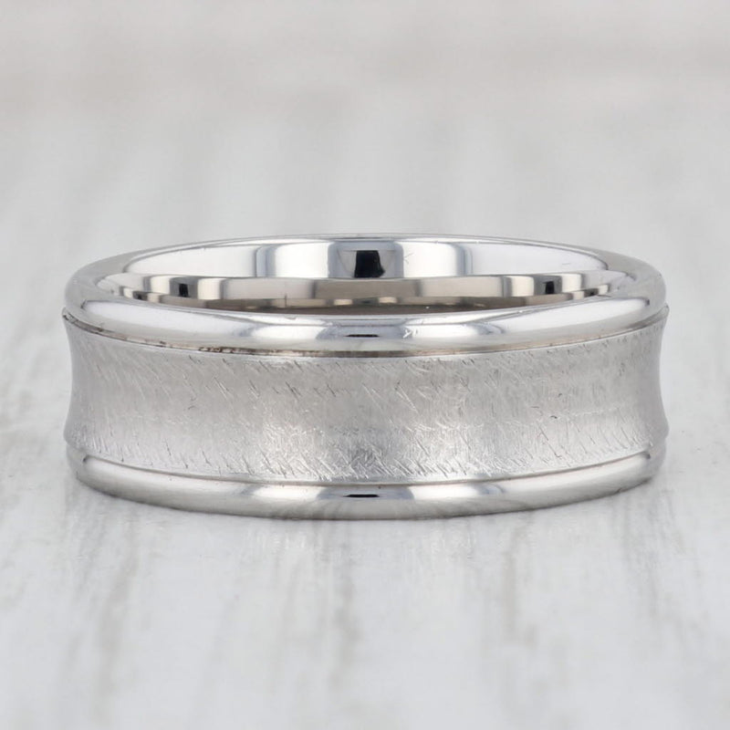 New Brushed Concave Titanium Ring Size 10 Men's Wedding Band