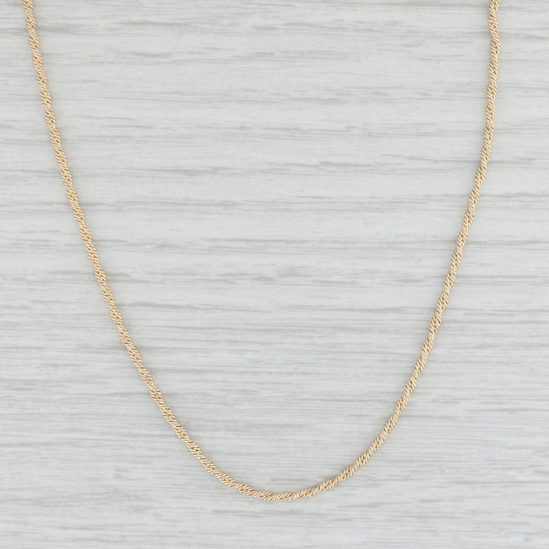 Light Gray 19.5" Woven Rope Chain Necklace 14k Yellow Gold 1.7mm