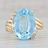 Gray 10.29ctw Oval Blue Topaz Diamond Ring 14k Yellow Gold Size 7.25 Bypass