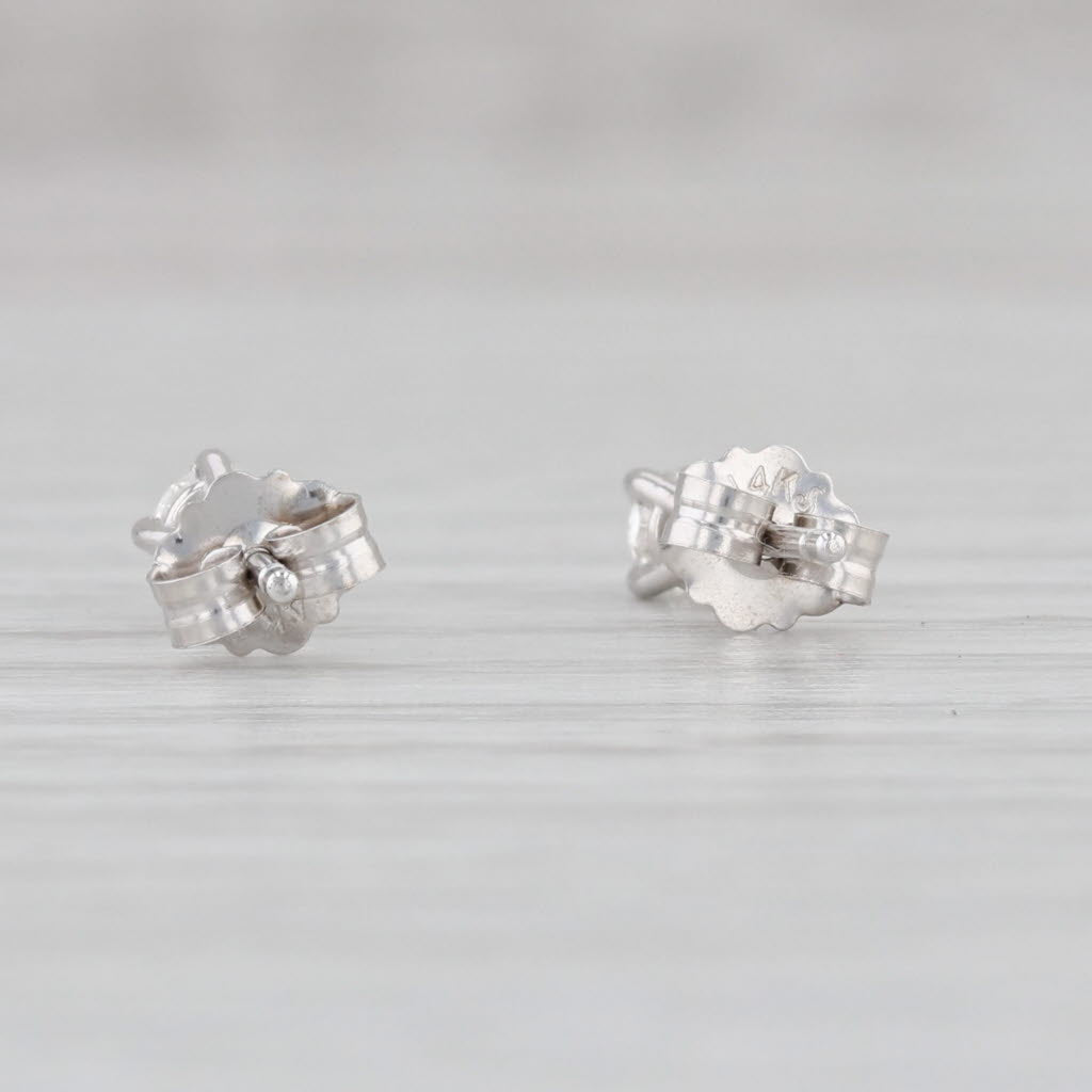 Gray New 0.20ctw Diamond Stud Earrings 14k White Gold Round Solitaire Studs